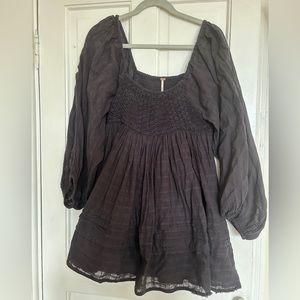 Black babydoll dress - free people Ari mini dress